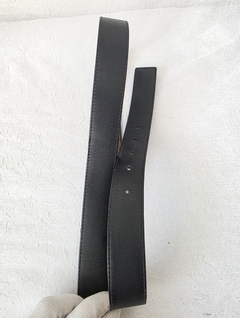 Auth Louis Vuitton Damier Ebene Leather Belt - Picture 9 of 9